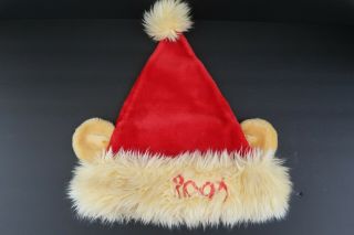 Vintage Disney Parks Winnie The Pooh Ears Santa Hat Christmas Adult Size