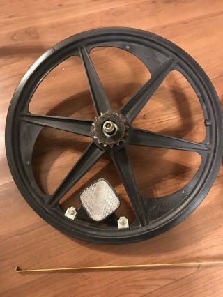 Set Of 2 Vintage ACS Z Mag Wheels Black 5 Spoke 5