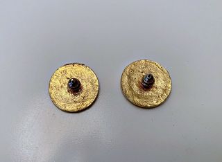 Authentic Vintage CHANEL CC Logo Gold & Black With Rhinestones,  Earrings 2