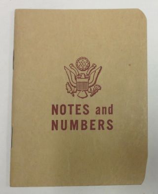 1943 Notes & Numbers Booklet Ww2 Us Army Shenango Personnel Replacement Depot