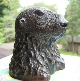 Vintage Heavy Bronze Cast Otter - Nature Art Sculpture - Signed Numbered Meyer 2