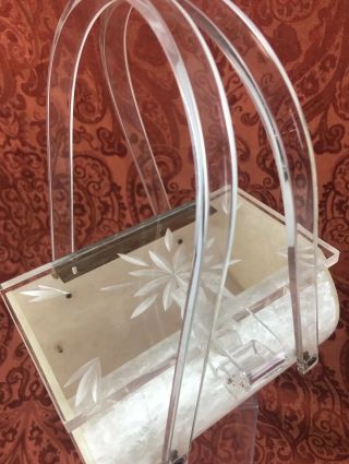 VINTAGE Mid Century Modern Acrylic LUCITE Purse 1950’s MOD Gogo Handbag 2