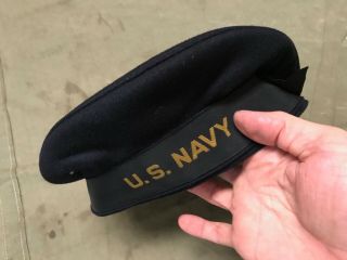 18c Wwii Us Navy Blue Bonnet Hat Cap - Small