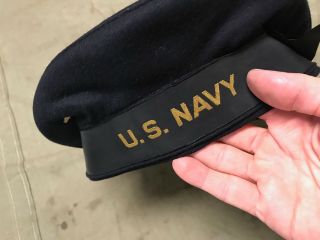18C WWII US NAVY BLUE BONNET HAT CAP - SMALL 2