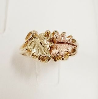 Vintage Landstrom ' s J Co.  10k Black Hills Gold Ladies Leaf Ring 3.  3 g Sz 7.  5 3