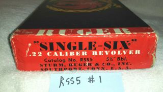 Vintage Ruger Single - Six Old Model 3 Screw.  22 Box,  5.  5 " Barrel,  Rss5