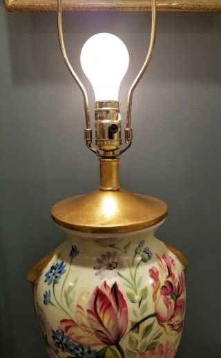 Vintage Frederick Cooper Hand Painted Wild Flowers Porcelain Table Lamp 31 