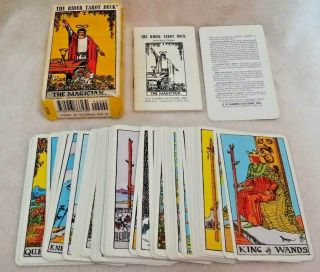 Vintage Rider - Waite 78 Card Tarot Deck & Instructions Copyright 1971 Switzerland