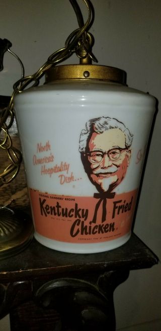 Vintage 1954 Kentucky Fried Chicken Bucket Light Globe Kfc Sconce Light