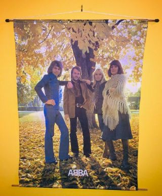 Abba: Rare Official Reg Grundy Aussie/oz Vintage Cloth Wall Scroll - 1976 - 3