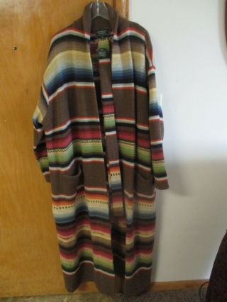 Nwt Vintage Ralph Lauren Womens Sweater Coat 3x Native Aztec Lambswool Repair