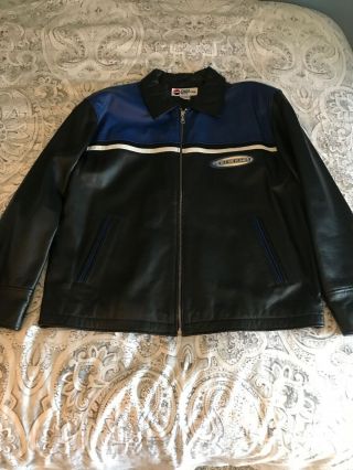 Vintage Pepsi Challenge Leather Motorcycle Racing Riding Jacket Size Large