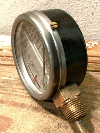 Vintage Brass Temperature & Pressure Gauge By ASHCROFT,  Steampunk,  Antique 2