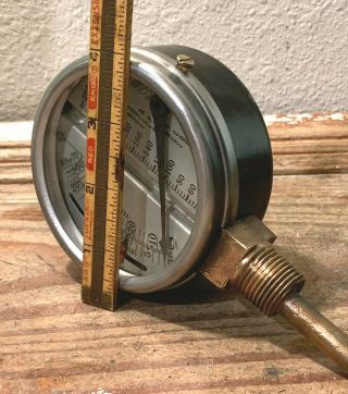 Vintage Brass Temperature & Pressure Gauge By ASHCROFT,  Steampunk,  Antique 6