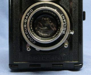 Rare Vintage Voigtlander Brilliant w/Heliar 7.  5cm f/3.  5 Lens VGC 3