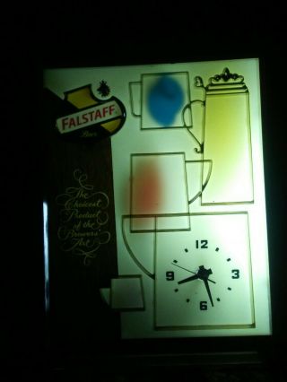 RARE Vintage Falstaff beer clock and motion lamp all colors 2