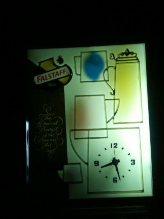 RARE Vintage Falstaff beer clock and motion lamp all colors 4