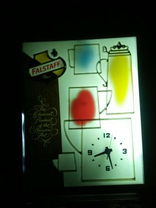 RARE Vintage Falstaff beer clock and motion lamp all colors 5