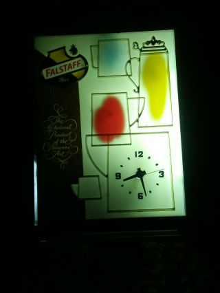 RARE Vintage Falstaff beer clock and motion lamp all colors 6