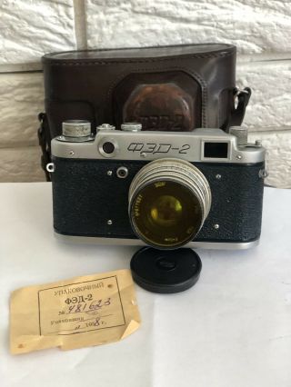 Fed 2 Vintage Blue Rare Old Russian Soviet Camera Leica 35 Mm Ussr,  Passport