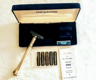 Vintage Reed And Barton Silverplated Gillette Atra Razor