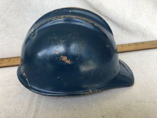 Vintage BLUE BULLARD 502 FIBERGLASS Hard Boiled HARD HAT Ironworker With Anchor 2