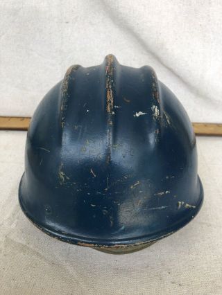 Vintage BLUE BULLARD 502 FIBERGLASS Hard Boiled HARD HAT Ironworker With Anchor 3