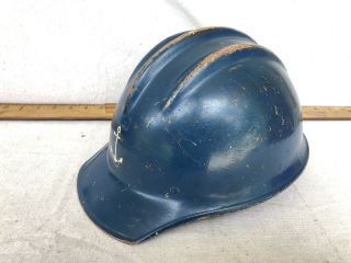 Vintage BLUE BULLARD 502 FIBERGLASS Hard Boiled HARD HAT Ironworker With Anchor 5