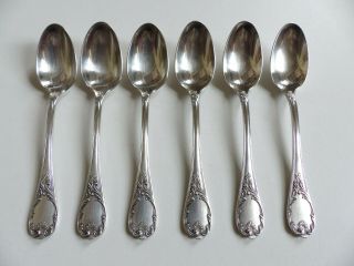 Set Of 6 Christofle Marly Silver Plate Coffee Spoons 5 2/3 ".  14,  3 Cm