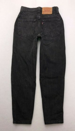 G325 VTG USA Levi ' s 521 Black Tapered High Rise Jeans sz 4 (Mea 24x25) Like 512 3