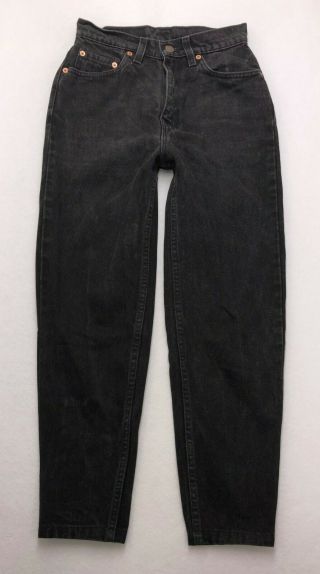 G325 VTG USA Levi ' s 521 Black Tapered High Rise Jeans sz 4 (Mea 24x25) Like 512 4