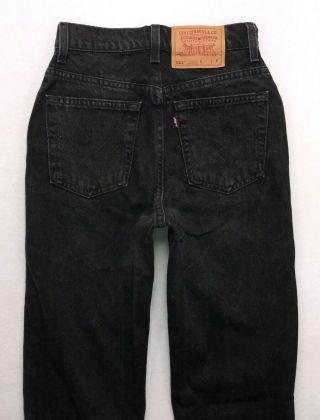 G325 VTG USA Levi ' s 521 Black Tapered High Rise Jeans sz 4 (Mea 24x25) Like 512 5