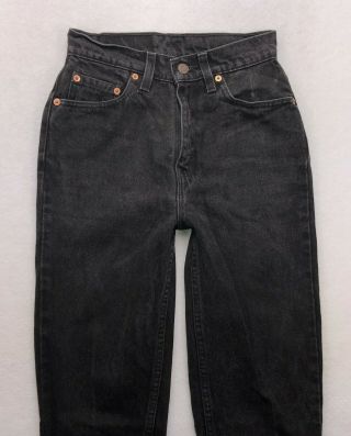 G325 VTG USA Levi ' s 521 Black Tapered High Rise Jeans sz 4 (Mea 24x25) Like 512 6