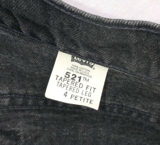 G325 VTG USA Levi ' s 521 Black Tapered High Rise Jeans sz 4 (Mea 24x25) Like 512 8