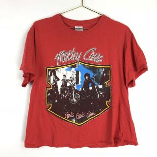 Vintage Motley Crue T Shirt Size Xl 80s Girls Rock N Roll Red Extra Large 90s