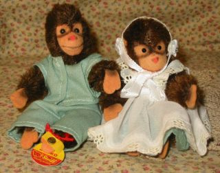 Vtg 1950s Terri Lee Doll Steiff Tag Chimpanzee Monkey Tony & Penelope Set " Jocko