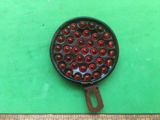 Vintage Harley Bubble Glass Tag Topper Reflector Knucklehead Panhead