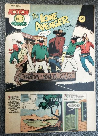 Action Comics 10 The Lone Avenger Australian Vintage Comic Book Len Lawson