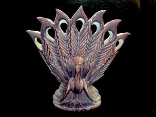 Gorgeous Vintage 1940’s Royal Haeger Peacock Vase