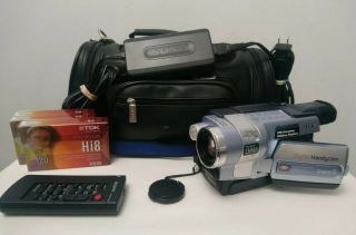 Vtg Sony Digital Video Camera Recorder Model Dcr - Trv350 W/ Travel Bag & Tapes