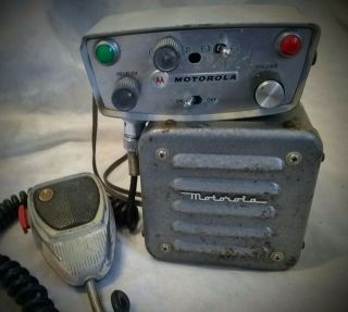 Vintage Motorola Police Two - Way Radio Control Unit With Mike And Speaker
