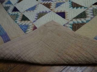 EXQUISITE FEATHERED COUNTRY RUSTIC STAR FABULOUS EARTH JEWEL TONES VINTAGE QUILT 11