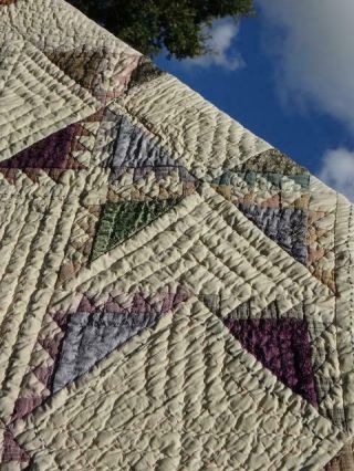 Exquisite Feathered Country Rustic Star Fabulous Earth Jewel Tones Vintage Quilt
