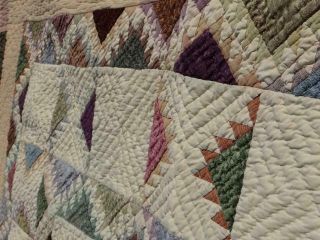EXQUISITE FEATHERED COUNTRY RUSTIC STAR FABULOUS EARTH JEWEL TONES VINTAGE QUILT 7