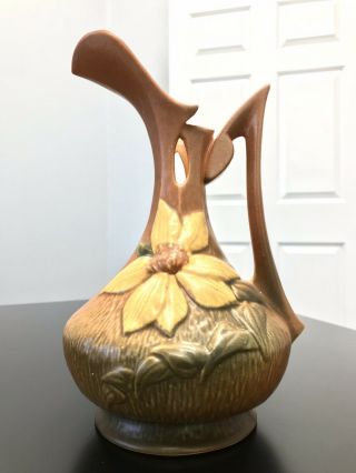 Vintage Roseville Clematis Large Ewer/pitcher/vase 17 - 10 "