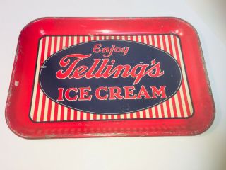 Vintage Telling’s Ice Cream Tray Detroit Michigan Telling Dairy 1940’s 1950’s