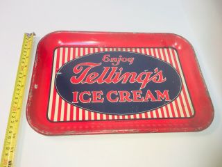 Vintage Telling’s Ice Cream Tray Detroit Michigan Telling Dairy 1940’s 1950’s 8