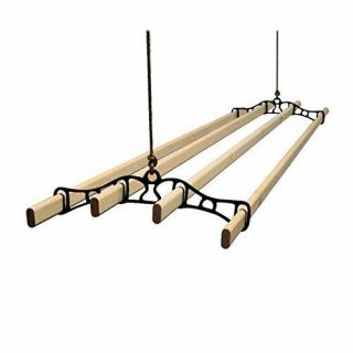 4 Lath Traditional Vintage Clothes Airer Dryer Kitchen Rack Ceiling Drier
