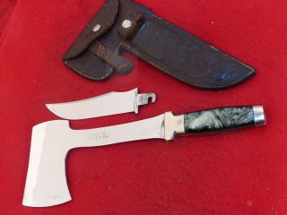 Case XX 1920 - 40 Pyremite knife axe as set w/ RARE tooled sheath 5