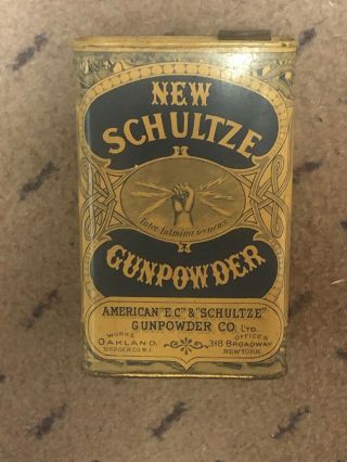 Vintage Ec E.  C.  & Schultze Smokeless Shot Gun Powder Tin Can